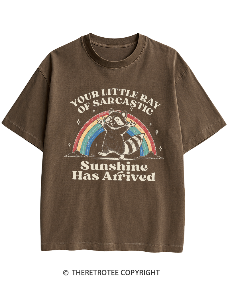 TheRetroTee Little Ray of Sarcastic Sunshine Heavy Cotton T-Shirt