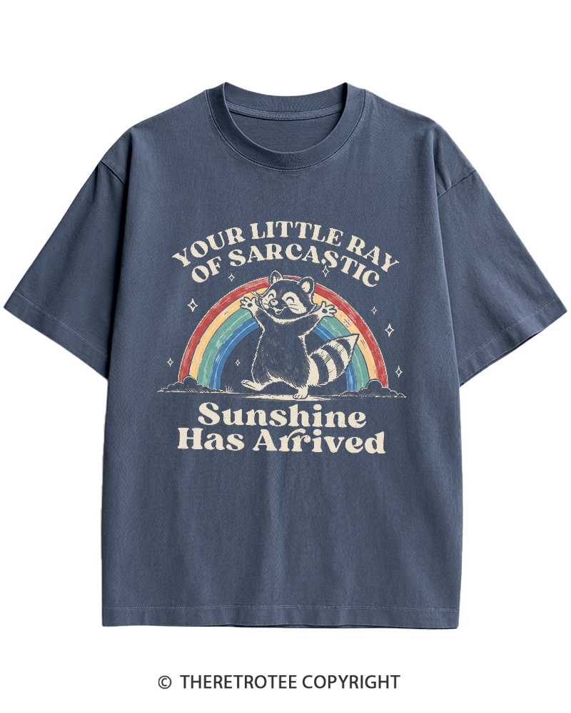 TheRetroTee Little Ray of Sarcastic Sunshine Heavy Cotton T-Shirt