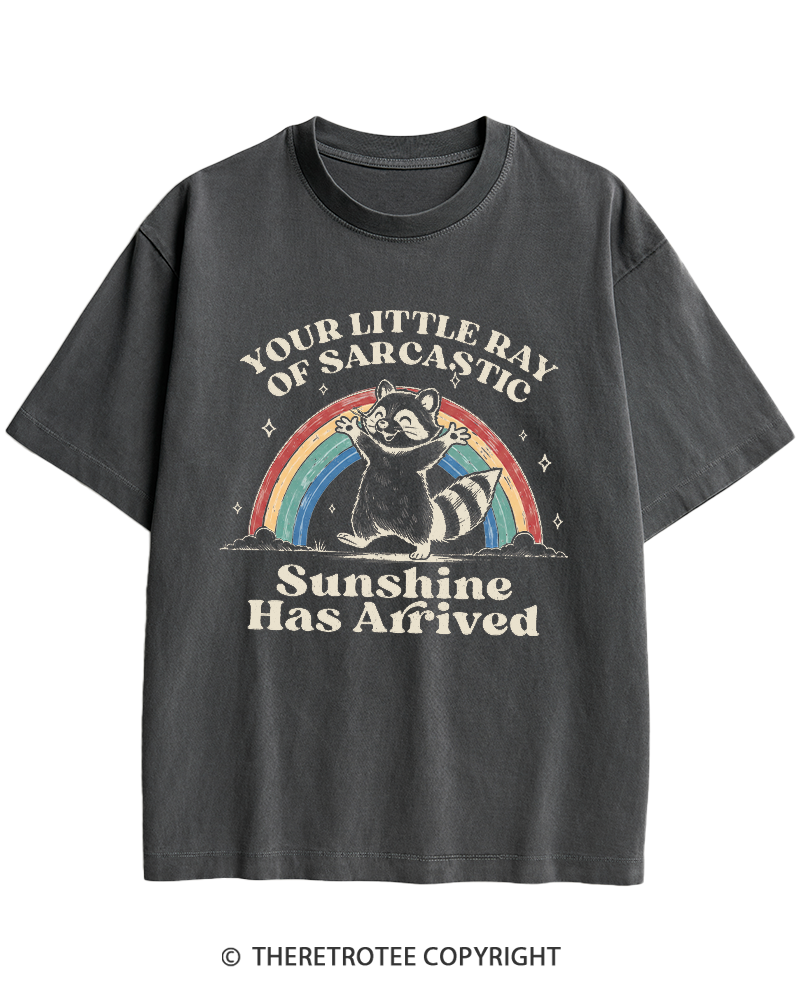TheRetroTee Little Ray of Sarcastic Sunshine Heavy Cotton T-Shirt
