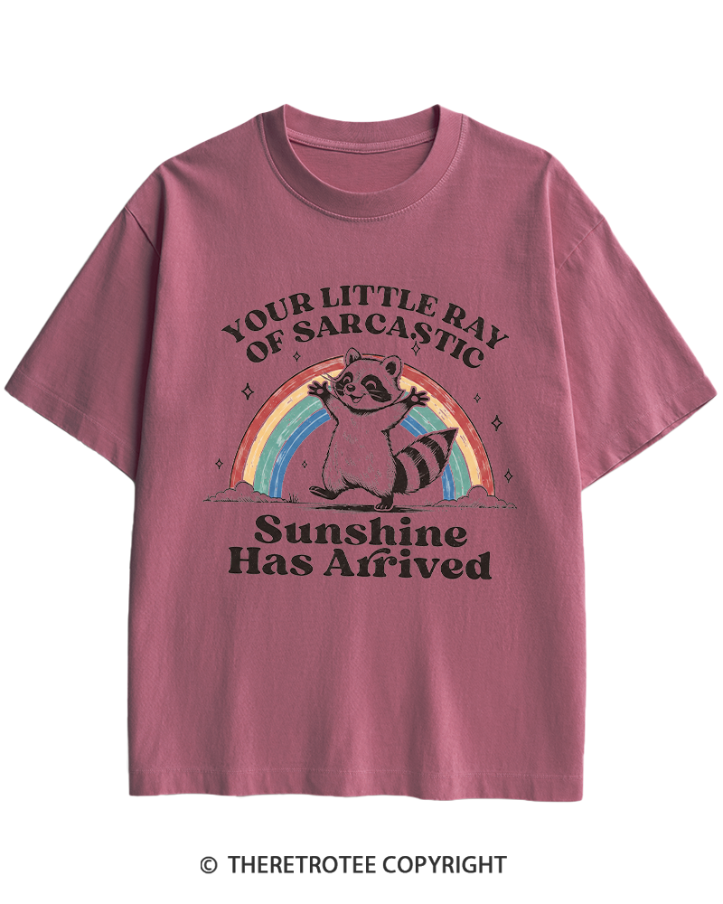 TheRetroTee Little Ray of Sarcastic Sunshine Heavy Cotton T-Shirt