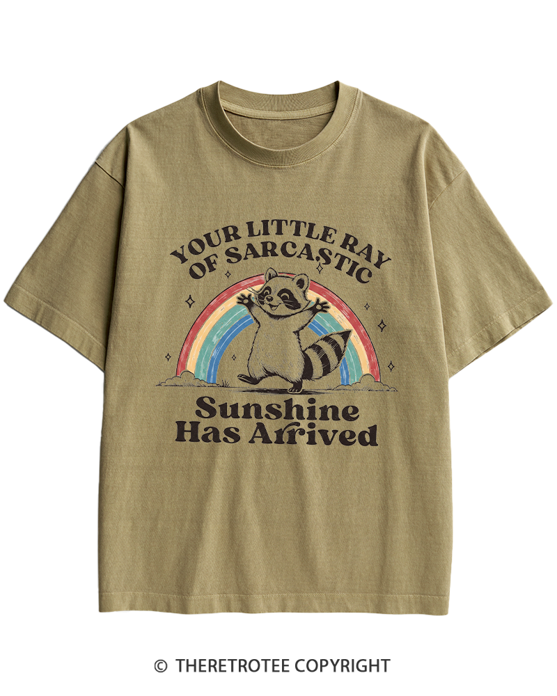 TheRetroTee Little Ray of Sarcastic Sunshine Heavy Cotton T-Shirt