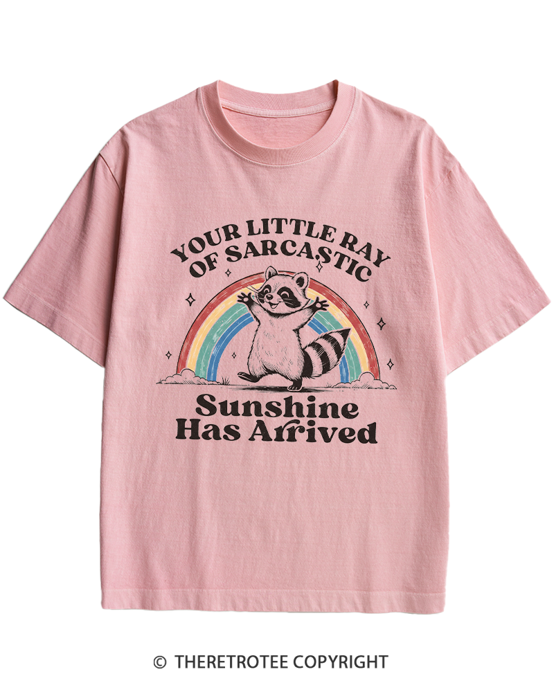 TheRetroTee Little Ray of Sarcastic Sunshine Heavy Cotton T-Shirt