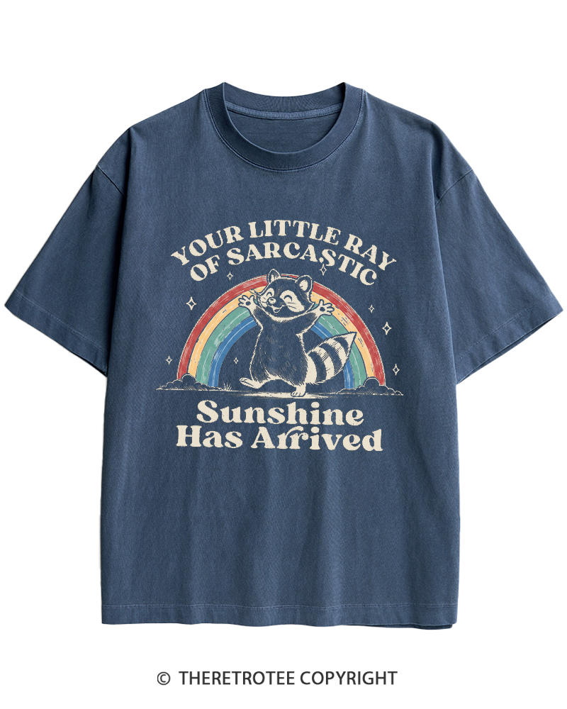 TheRetroTee Little Ray of Sarcastic Sunshine Heavy Cotton T-Shirt