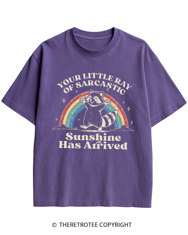 TheRetroTee Little Ray of Sarcastic Sunshine Heavy Cotton T-Shirt