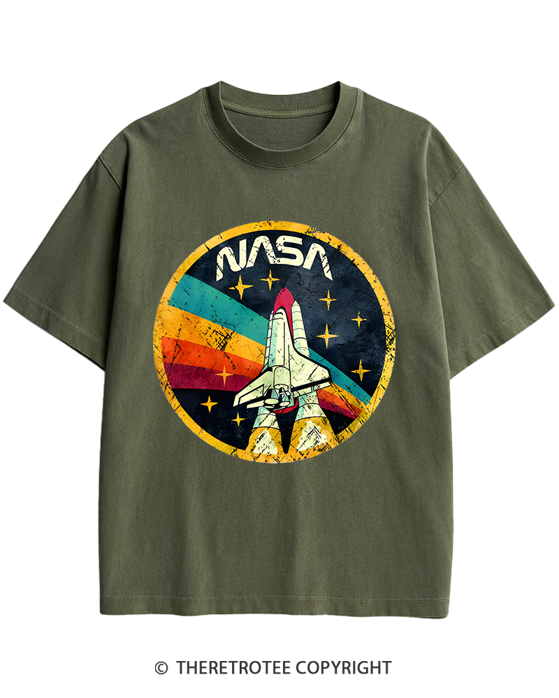 TheRetroTee Orbital Launch Program 1970s Heavy Cotton T-Shirt
