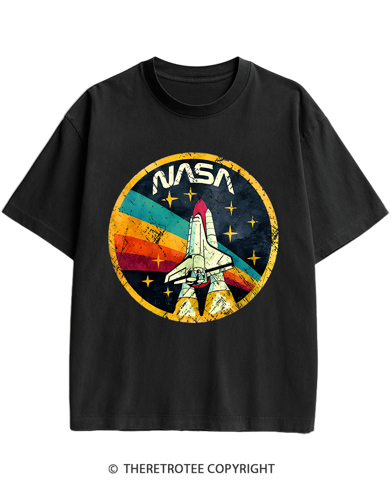 TheRetroTee Orbital Launch Program 1970s Heavy Cotton T-Shirt