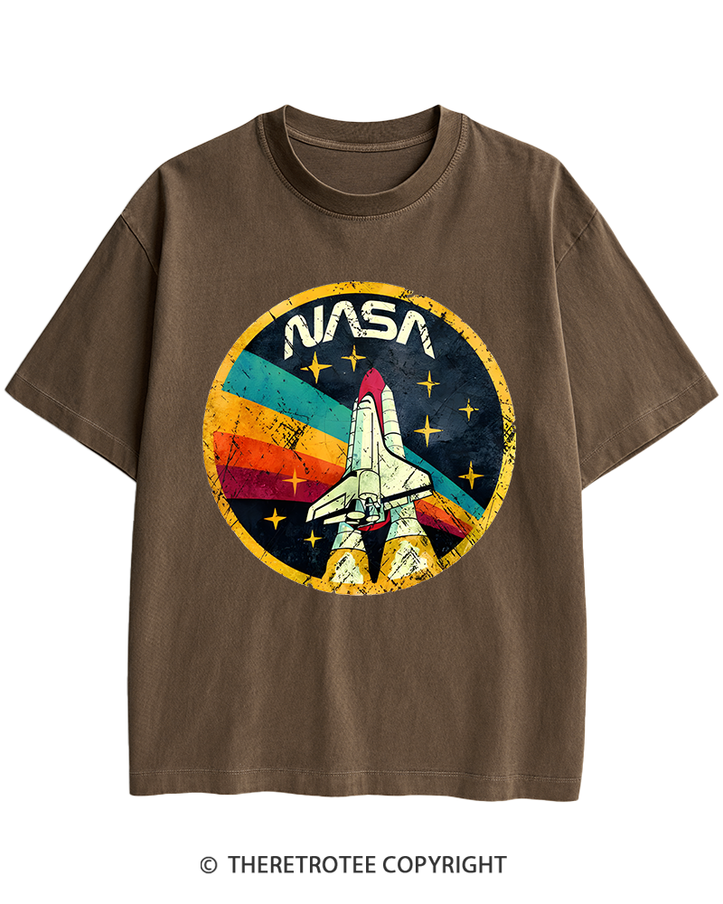 TheRetroTee Orbital Launch Program 1970s Heavy Cotton T-Shirt