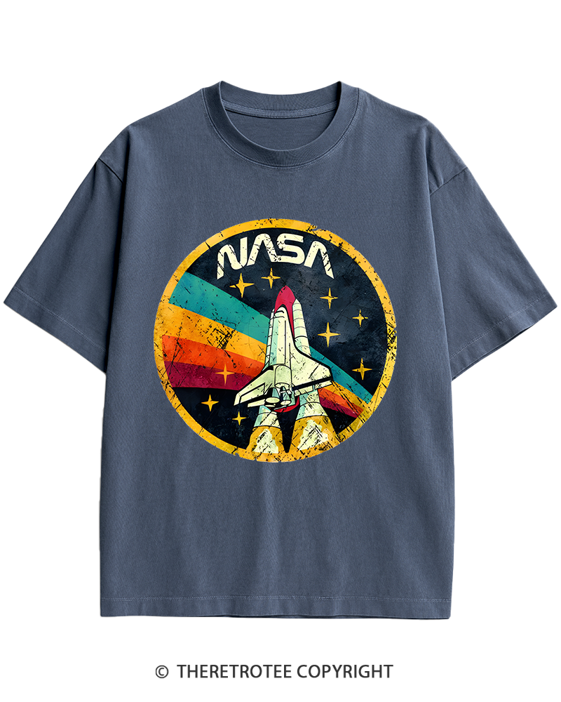 TheRetroTee Orbital Launch Program 1970s Heavy Cotton T-Shirt