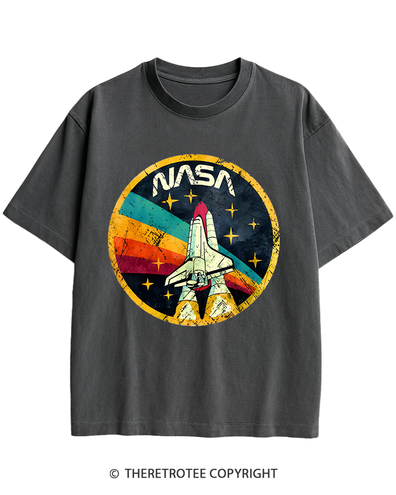 TheRetroTee Orbital Launch Program 1970s Heavy Cotton T-Shirt