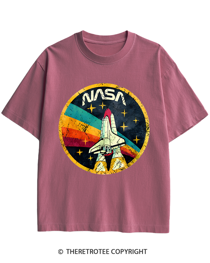 TheRetroTee Orbital Launch Program 1970s Heavy Cotton T-Shirt