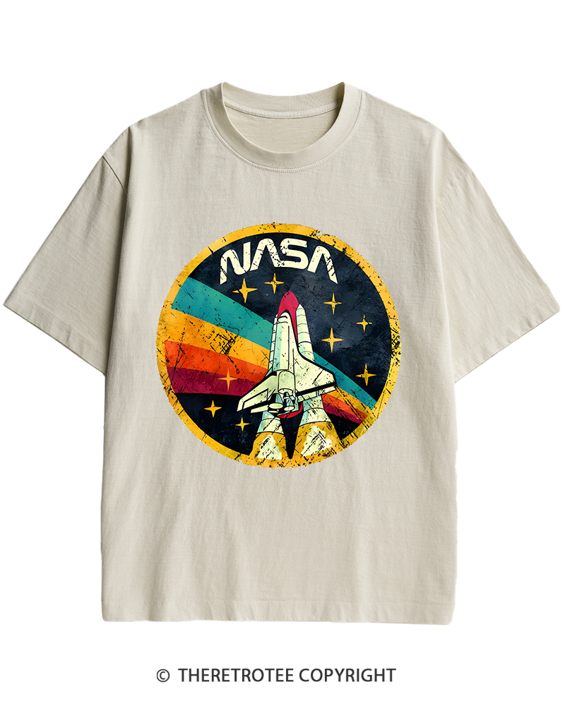 TheRetroTee Orbital Launch Program 1970s Heavy Cotton T-Shirt