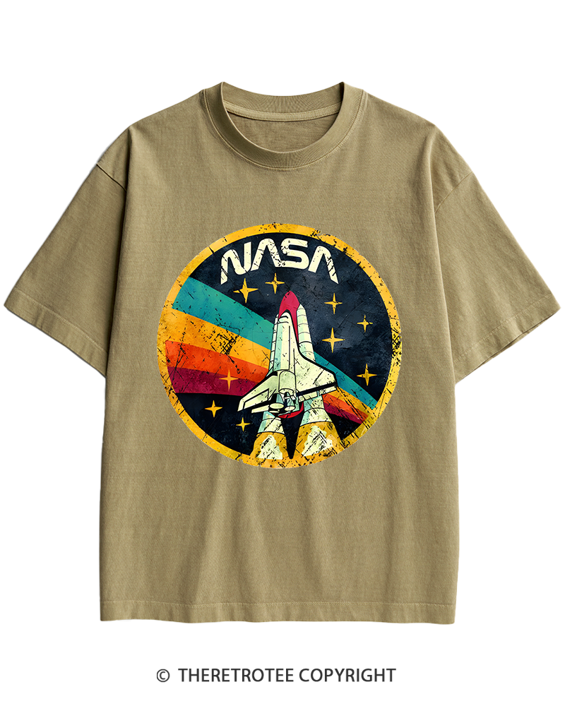 TheRetroTee Orbital Launch Program 1970s Heavy Cotton T-Shirt