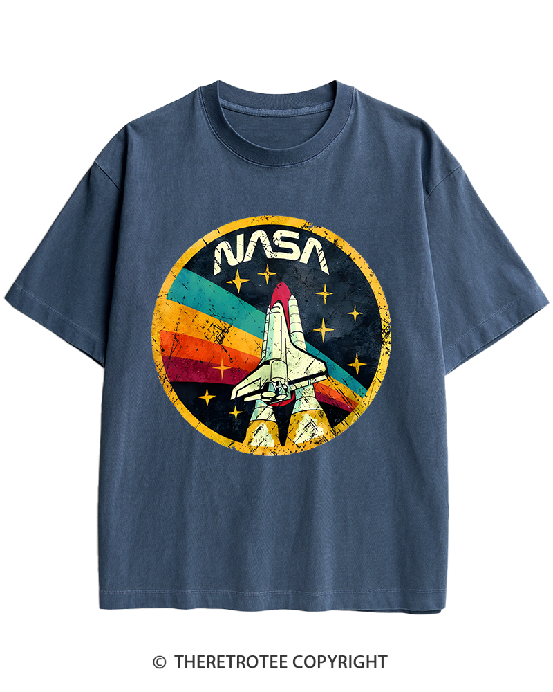 TheRetroTee Orbital Launch Program 1970s Heavy Cotton T-Shirt