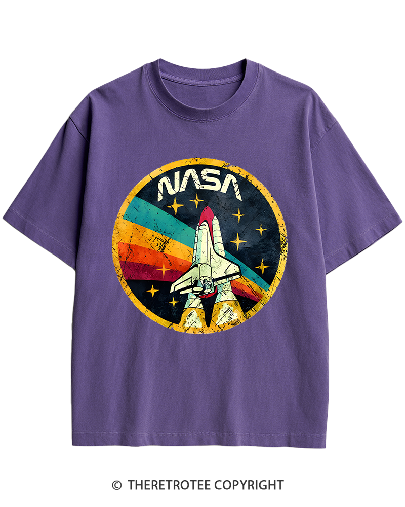 TheRetroTee Orbital Launch Program 1970s Heavy Cotton T-Shirt