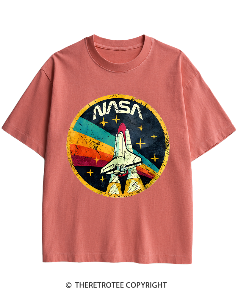 TheRetroTee Orbital Launch Program 1970s Heavy Cotton T-Shirt