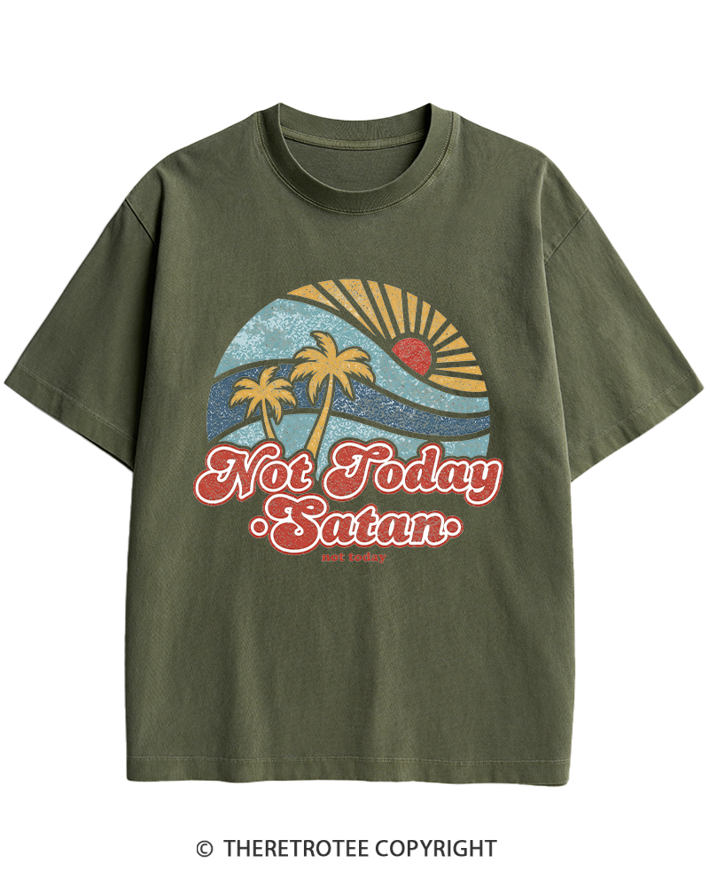 TheRetroTee Not Today Satan Heavy Cotton T-Shirt