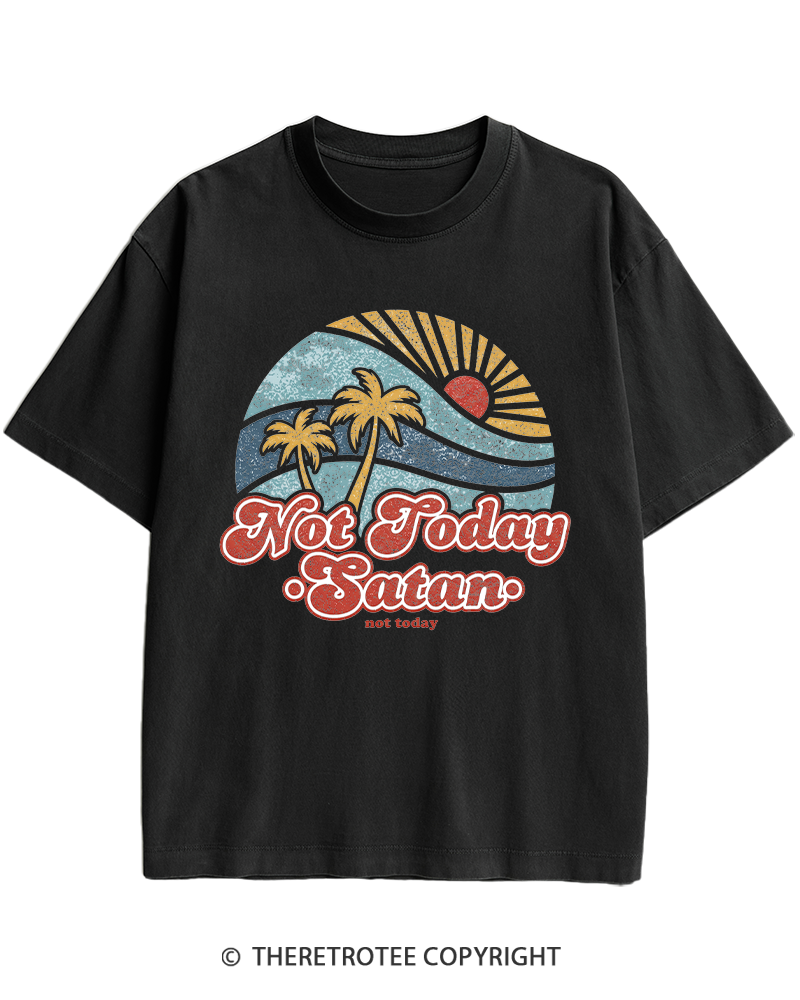 TheRetroTee Not Today Satan Heavy Cotton T-Shirt