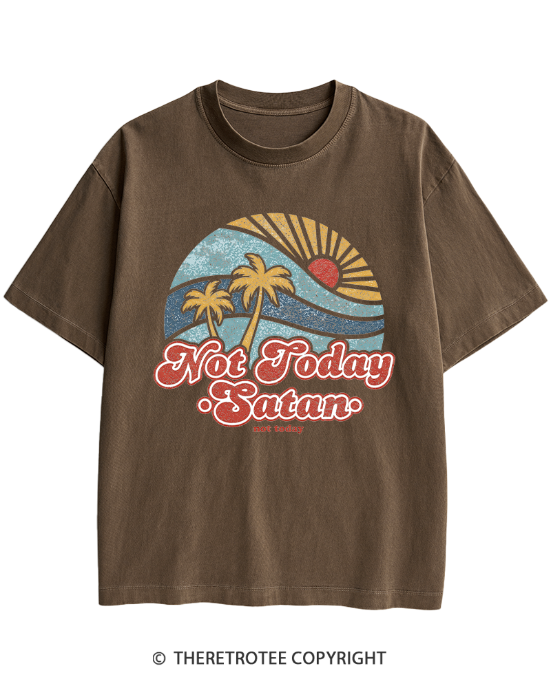 TheRetroTee Not Today Satan Heavy Cotton T-Shirt