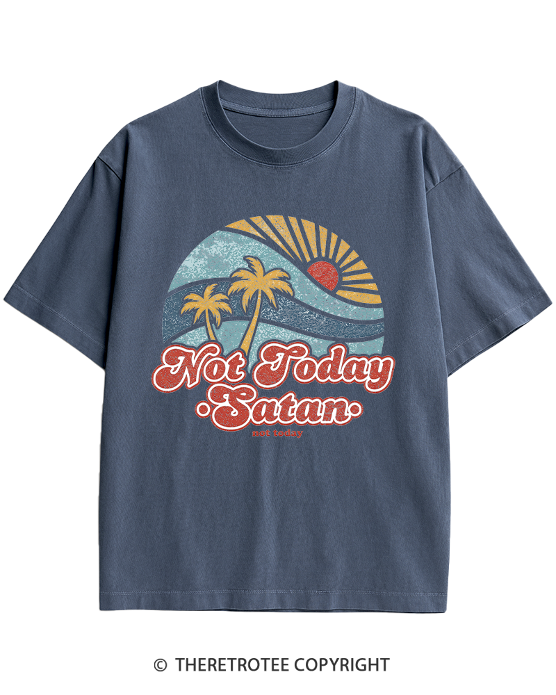 TheRetroTee Not Today Satan Heavy Cotton T-Shirt
