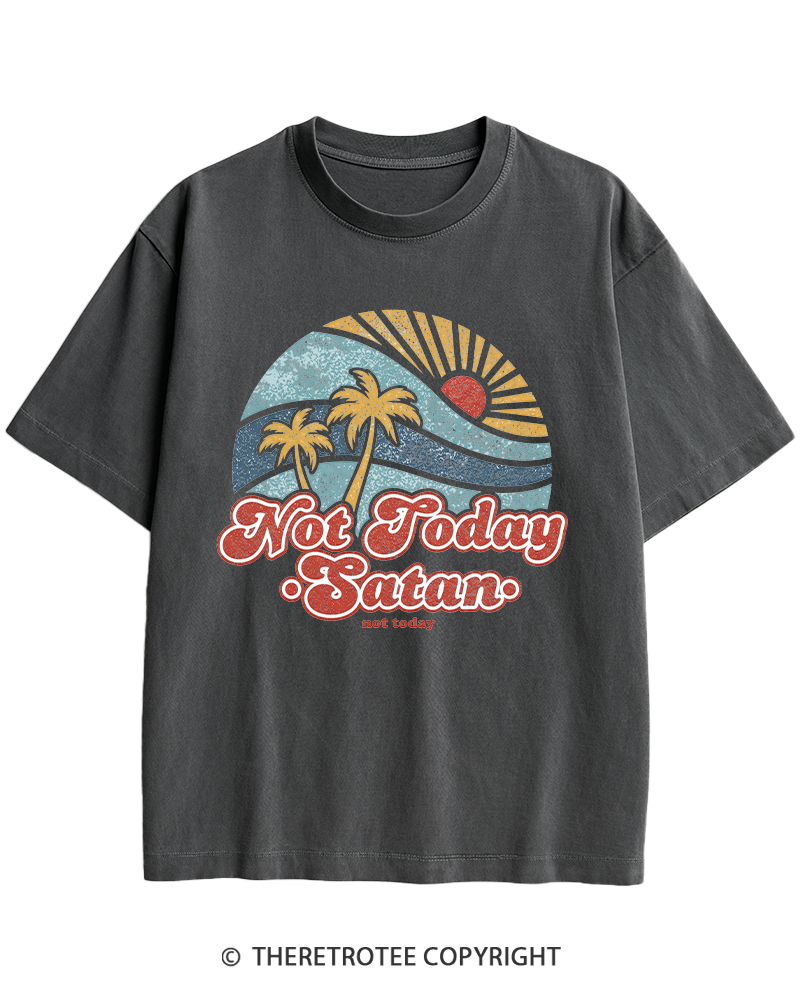 TheRetroTee Not Today Satan Heavy Cotton T-Shirt
