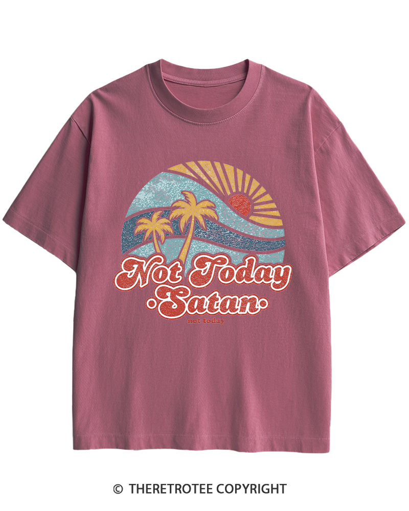 TheRetroTee Not Today Satan Heavy Cotton T-Shirt