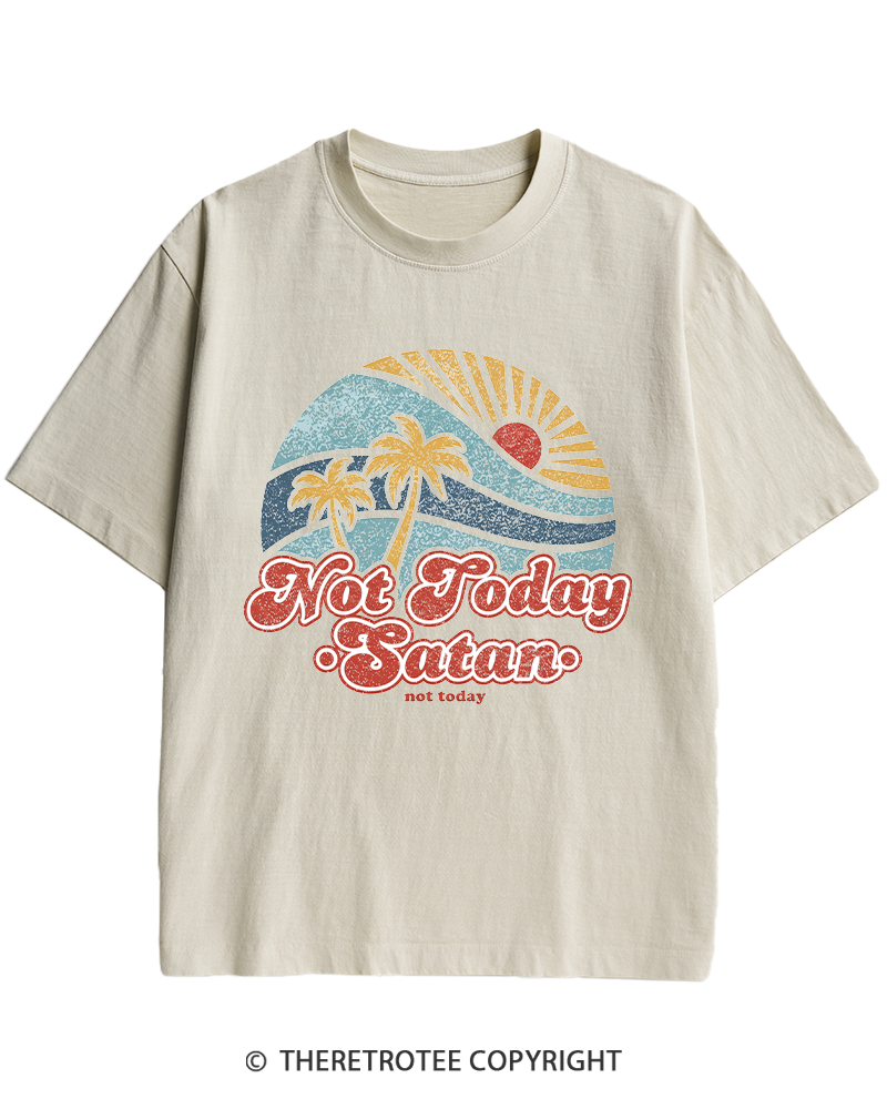 TheRetroTee Not Today Satan Heavy Cotton T-Shirt