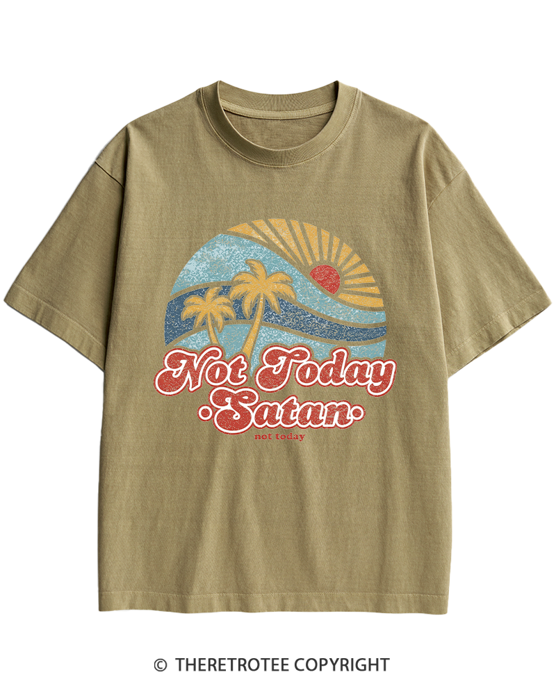 TheRetroTee Not Today Satan Heavy Cotton T-Shirt