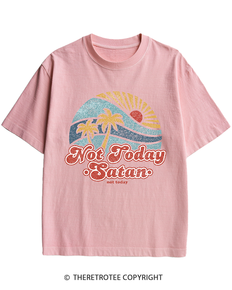 TheRetroTee Not Today Satan Heavy Cotton T-Shirt