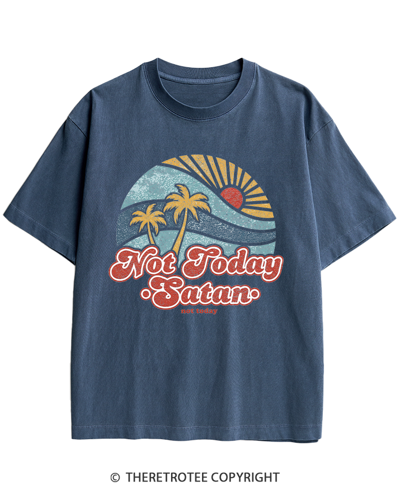 TheRetroTee Not Today Satan Heavy Cotton T-Shirt
