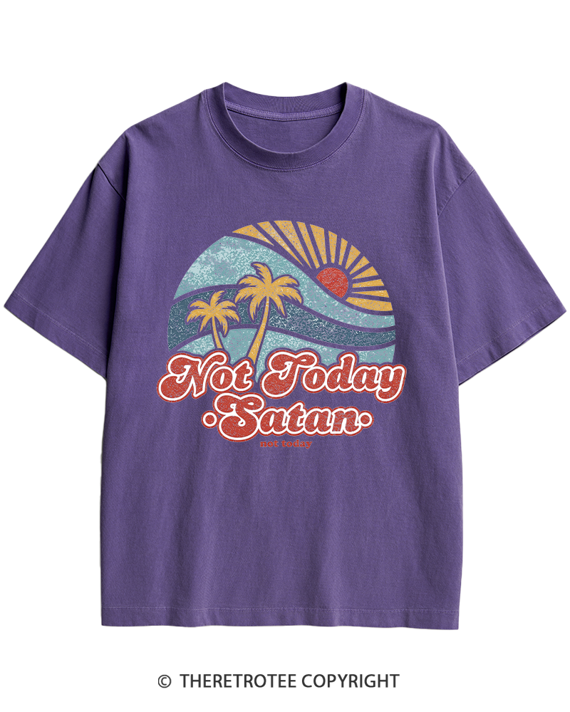 TheRetroTee Not Today Satan Heavy Cotton T-Shirt