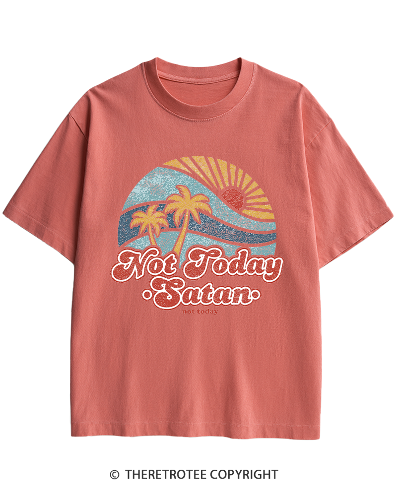 TheRetroTee Not Today Satan Heavy Cotton T-Shirt