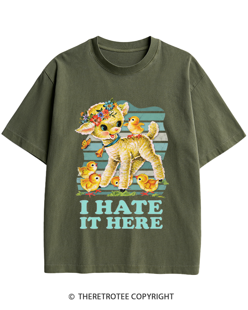 TheRetroTee I Hate It Here 1950s Heavy Cotton T-Shirt