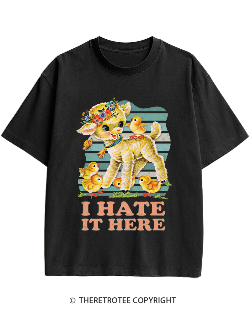 TheRetroTee I Hate It Here 1950s Heavy Cotton T-Shirt