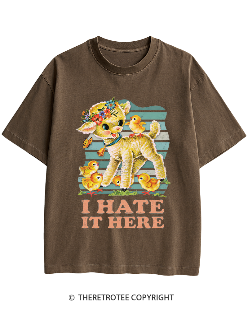 TheRetroTee I Hate It Here 1950s Heavy Cotton T-Shirt