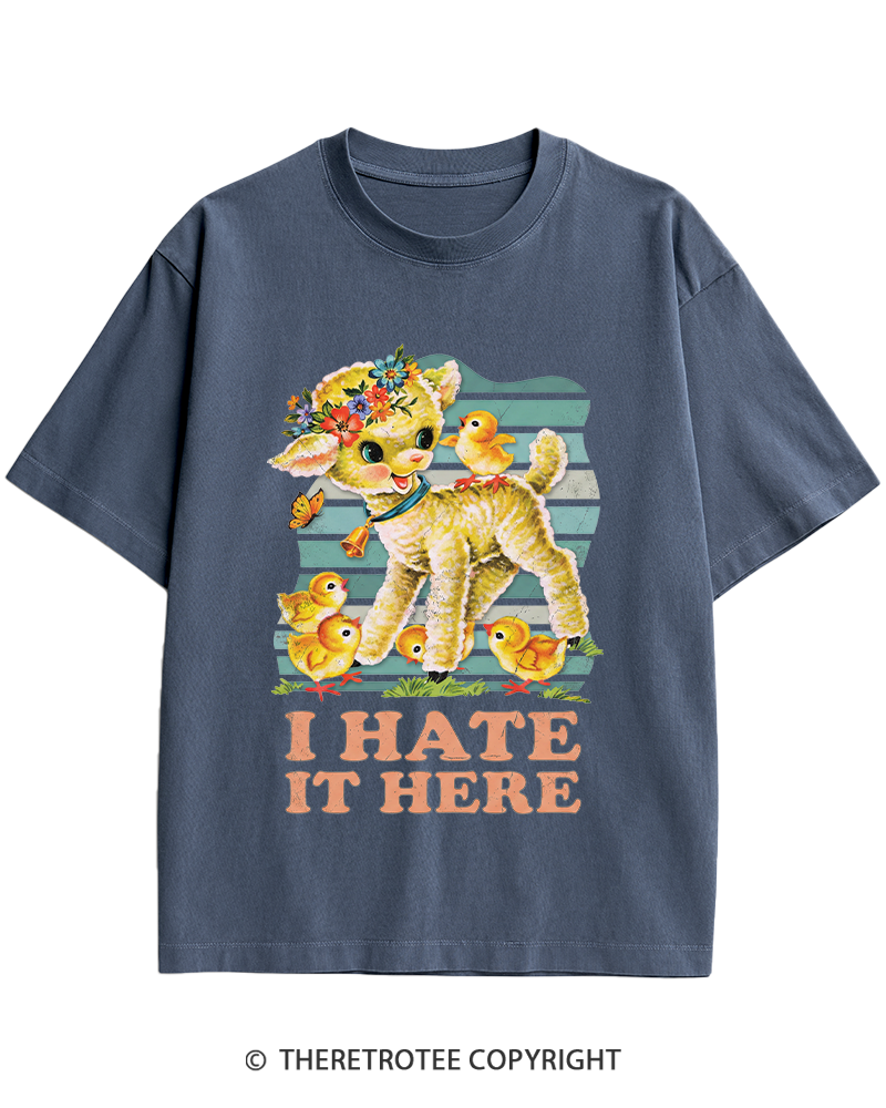 TheRetroTee I Hate It Here 1950s Heavy Cotton T-Shirt