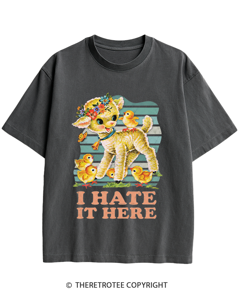 TheRetroTee I Hate It Here 1950s Heavy Cotton T-Shirt