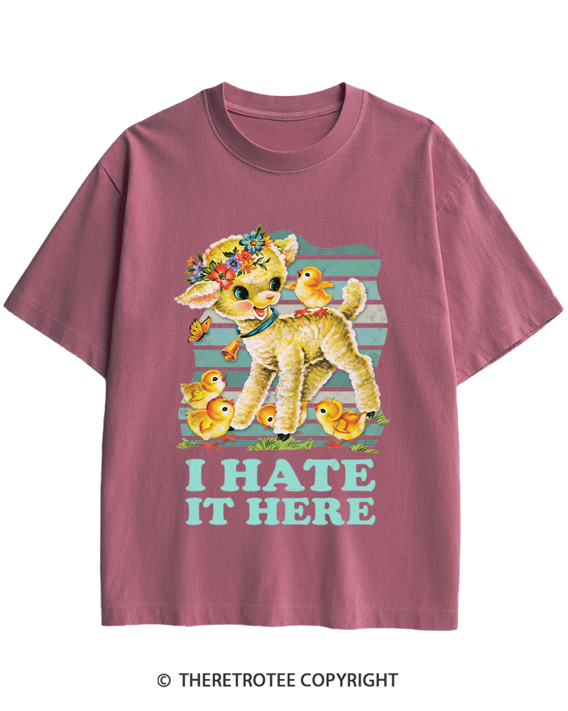 TheRetroTee I Hate It Here 1950s Heavy Cotton T-Shirt