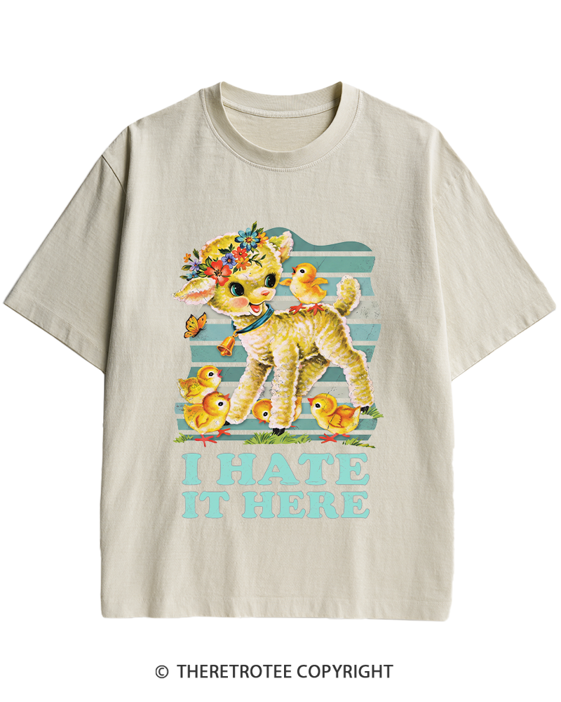 TheRetroTee I Hate It Here 1950s Heavy Cotton T-Shirt