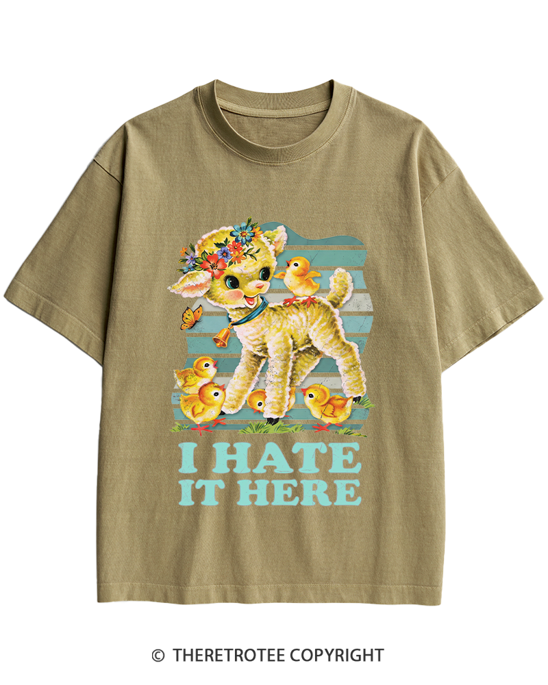 TheRetroTee I Hate It Here 1950s Heavy Cotton T-Shirt