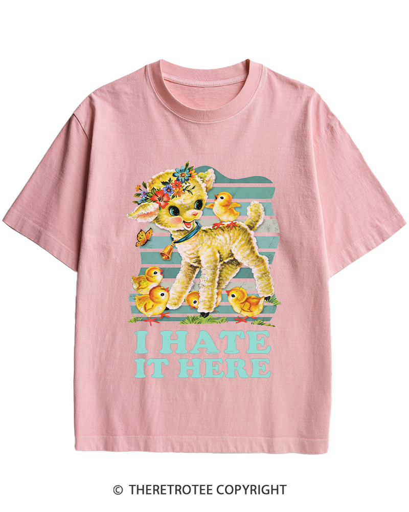 TheRetroTee I Hate It Here 1950s Heavy Cotton T-Shirt