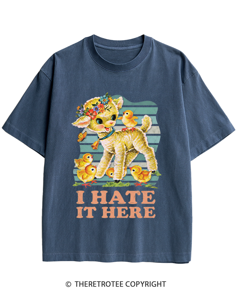 TheRetroTee I Hate It Here 1950s Heavy Cotton T-Shirt