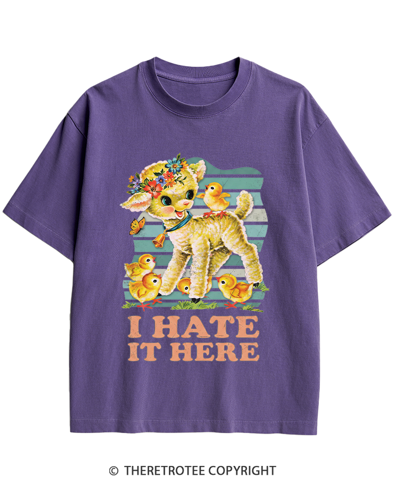 TheRetroTee I Hate It Here 1950s Heavy Cotton T-Shirt