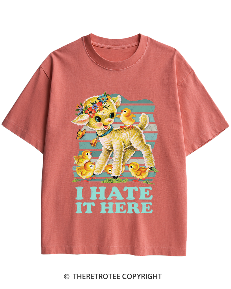 TheRetroTee I Hate It Here 1950s Heavy Cotton T-Shirt
