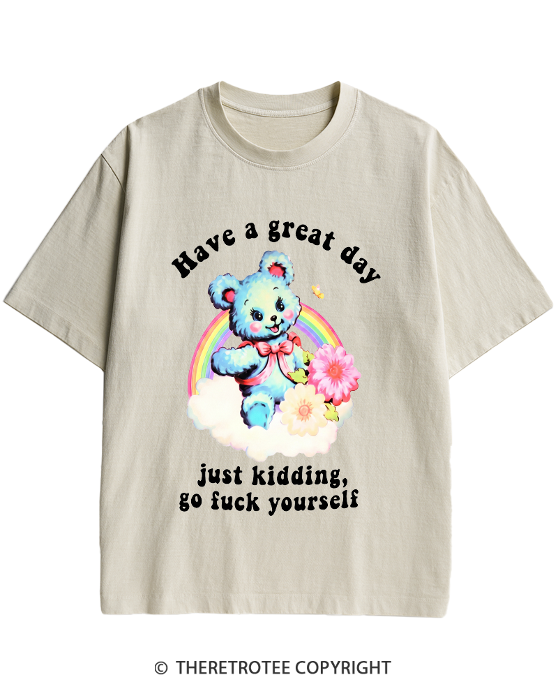 TheRetroTee Have a Great Day 1970s Heavy Cotton T-Shirt