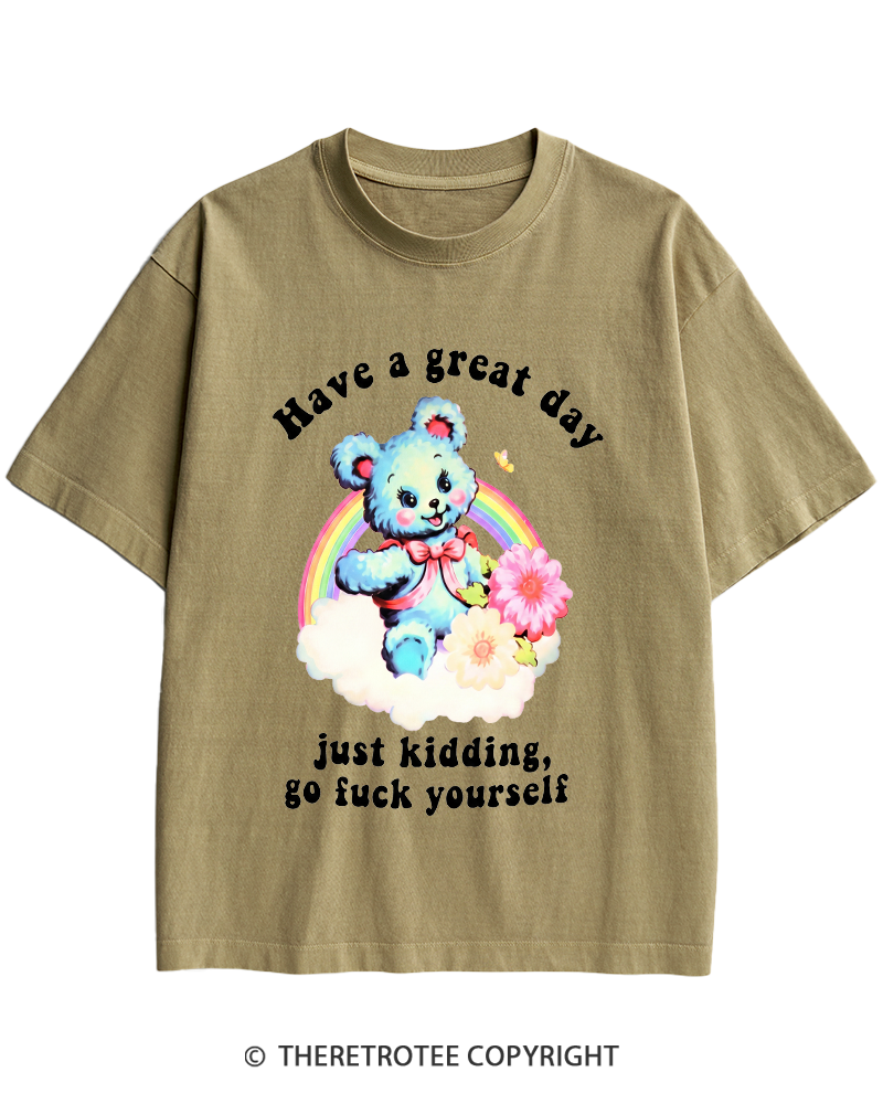 TheRetroTee Have a Great Day 1970s Heavy Cotton T-Shirt