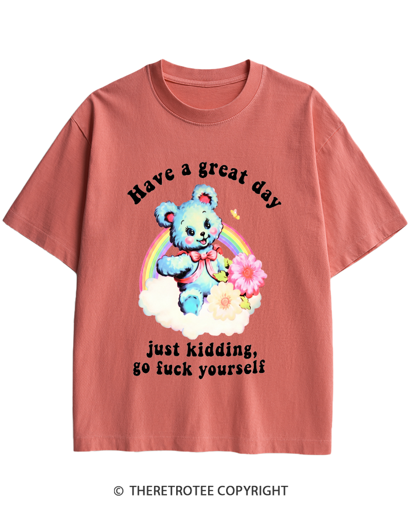 TheRetroTee Have a Great Day 1970s Heavy Cotton T-Shirt