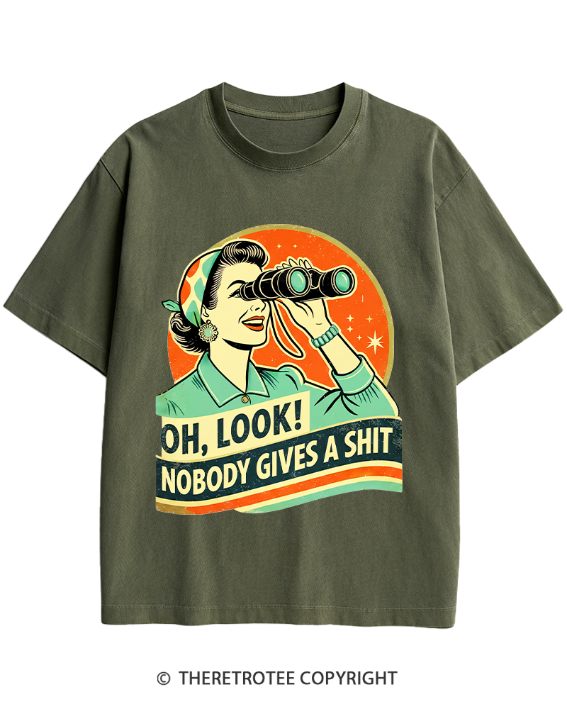TheRetroTee Oh,Look! Nobody Gives A 1950s Heavy Cotton T-Shirt