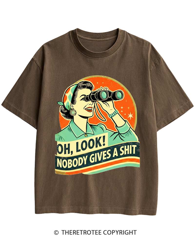 TheRetroTee Oh,Look! Nobody Gives A 1950s Heavy Cotton T-Shirt