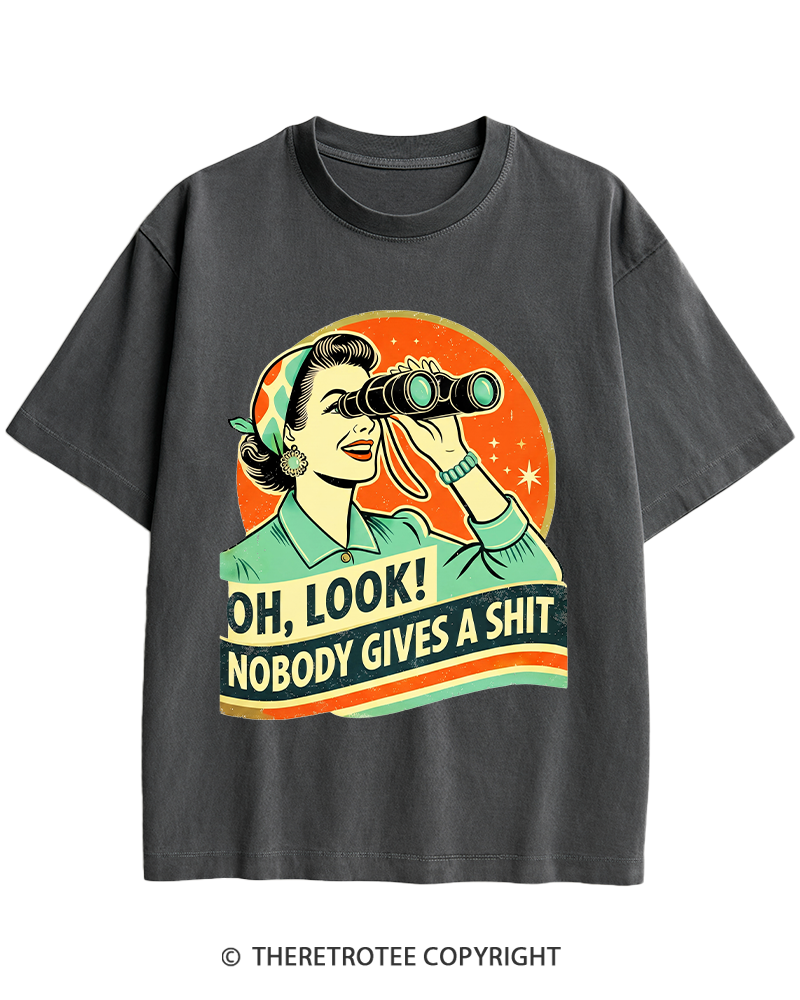 TheRetroTee Oh,Look! Nobody Gives A 1950s Heavy Cotton T-Shirt