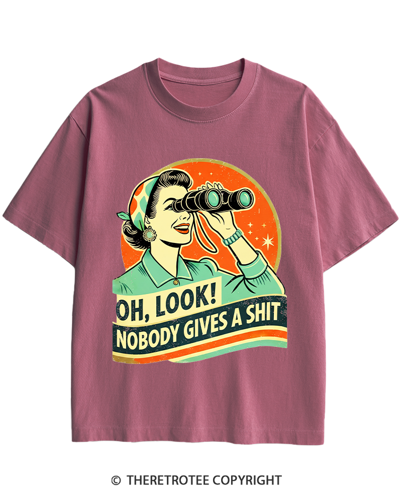 TheRetroTee Oh,Look! Nobody Gives A 1950s Heavy Cotton T-Shirt